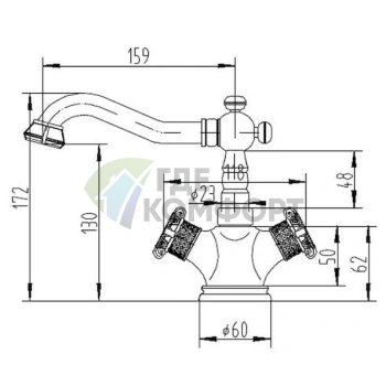 Смеситель для раковины Zorg Antic A 3009U-BR - фото 2