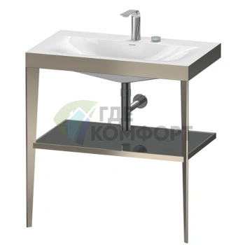 Консоль напольная Duravit XViu с раковиной и полкой, 850x800x480 мм, цвет шампань мат/черный глянец (XV4715EB140) - фото 1