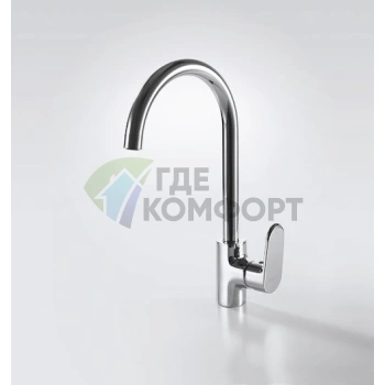 Кухонный смеситель Bravat Pure F7105161C с высоким изливом из латуни - фото 2