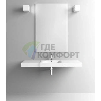 Раковина KERASAN Cento 50x45 полувстраиваемая белая с 1 отверстием под смеситель (3546bi*1) - фото 3