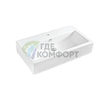 Раковина Artceram WASHBASINS BOX 80 подвесная 80х47 см с 1 отв под смесительитель цвет белый - фото 1