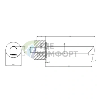 Настенный смеситель для ванны Gessi Ingranaggio Black Metal Brushed PVD (63603#707) - фото 2