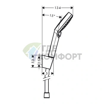 Душевой набор HG Crometta Vario с ручным душем 100 (2jet Rain/IntenseRain), шлангом 1,25 м и держателем, белый/хром (26691400) - фото 2