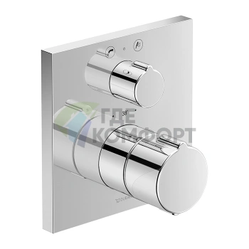 Термостатический смеситель для ванны Duravit C.1 скрытого монтажа, квадрат, хром (C15200013010) - фото 1