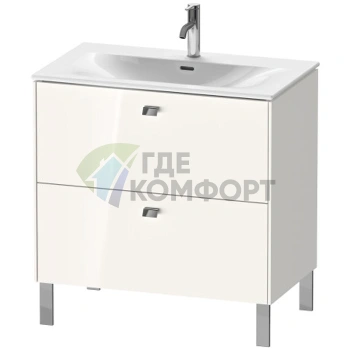 Тумба напольная под раковину Duravit Brioso 234483 с двумя ящиками, 685x820x479 мм, цвет White High Gloss (BR451202222) - фото 1