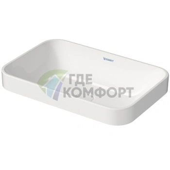 Раковина Duravit Happy D2 Plus 600x400 мм без перелива с керамической крышкой WonderGliss (23596000001) - фото 2