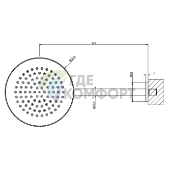 Gessi Anello/Ingranaggio Душевая головка для настенного крепления с шарниром и поворотным механизмом, 218 мм, цвет никель матовый (63448#149) - фото 2