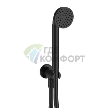 Душевой набор Fantini Icona Classic с ручной лейкой и держателем, черный матовый (53 13 R043) - фото 1