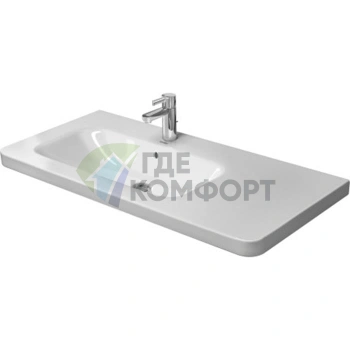 Раковина Duravit DuraStyle асимметричная с переливом и отверстием под смеситель для встраивания в мебель (2325100000) - фото 1