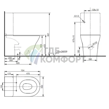 Унитаз-компакт TOTO MH CW161Y с бачком MH SW10044G1 без сиденья - фото 4