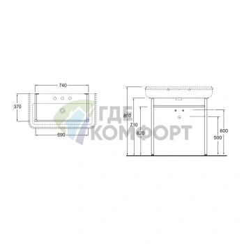 Металлическая конструкция для раковины AZZURRA CHARME CHA290 в цвете хром - фото 2