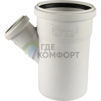 Тройник канализационный Raupiano Plus 110/50х45° REHAU (РЕХАУ - 11213041001) - фото 3