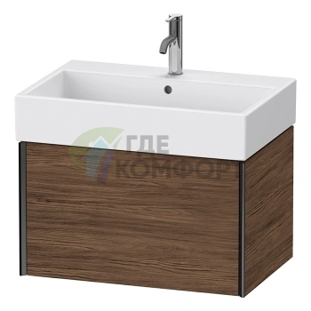 Подвесная тумба Duravit XViu для раковины, 397x684x454 мм, цвет орех темный/черный матовый (XV42350B221) - фото 1