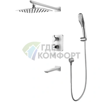 Стильный встраиваемый душевой комплект Lemark Melange LM4922CW - фото 1