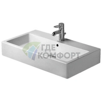 Раковина Duravit Vero накладная без перелива и отверстия под смеситель, 800x470 мм, белый (454800079) - фото 1