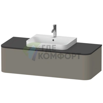 Подвесная тумба Duravit Happy D.2 Plus 354x1300x550 мм с ящиком, цвет серый камень матовый (HP4932M9292) - фото 1