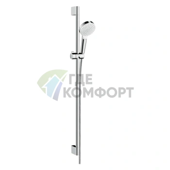 Душевая система HG Crometta Vario Unica: штанга, ручной душ с функцией Rain, белый/хром (26537400) - фото 1
