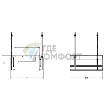 Профиль линейный GESSI BINARIO 460 мм для 2 модулей, Black XL (Shift-Fix) (61004#299) - фото 2