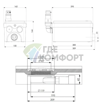 Канализационный насос SFA Sanidouche Flat - фото 3