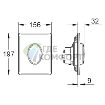 Кнопка смыва для унитаза Grohe Skate Air 38564SH0, белая - фото 3