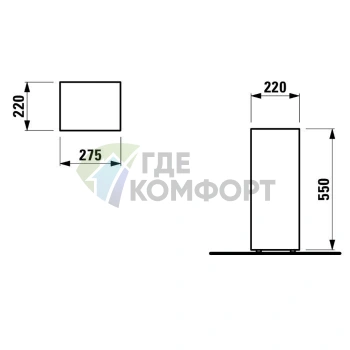 Напольный шкаф Laufen Palomba белый матовый со стеклянной полкой 55x22 см (4.0710.3.180.220.1) - фото 2