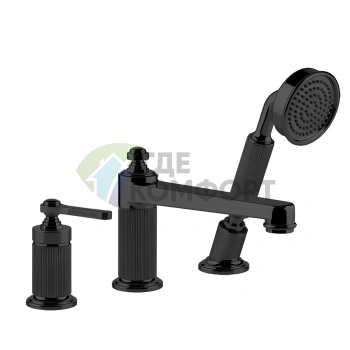 Смеситель GESSI VENTI20 для ванны с ручным душем, черный матовый (65037#299) - фото 1