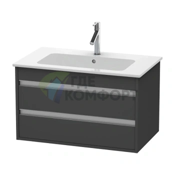 База под раковину Duravit Ketho для ME by Starck, графит матовый, 2 выдвижных ящика, 480x800x475 мм (KT642904949) - фото 1
