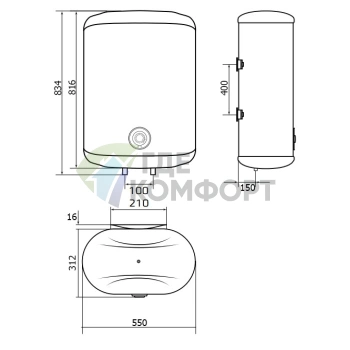 Водонагреватель накопительный электрический Royal Clima GEMMA RWH-G80-FE - фото 2