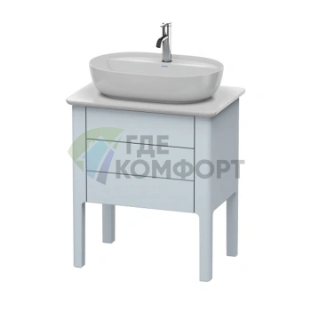 Напольная база Duravit Luv с выдвижным ящиком в светло-голубом шелковисто-матовом цвете (LU956509797) - фото 1