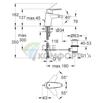Стильный смеситель Grohe Eurodisc Cosmopolitan 33244002 для биде: элегантность и комфорт - фото 4