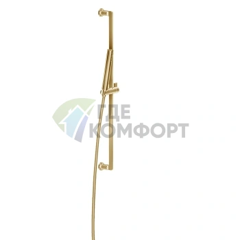 Золотая душевая система GESSI INCISO со штангой, лейкой и шлангом 1,5 м (58145#246) - фото 1