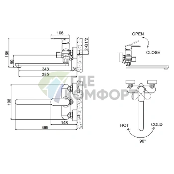 Смеситель универсальный Bravat Opal F6125183CP-02L: стиль и функциональность - фото 2