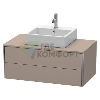 База подвесная Duravit XSquare 1000 мм с двумя выдвижными ящиками в цвете базальт матовый (XS491104343) - фото 1