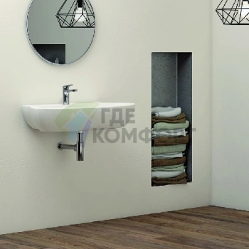 Подвесная раковина AZZURRA COMODA 55x47 см, белая, с отверстием под смеситель - фото 1