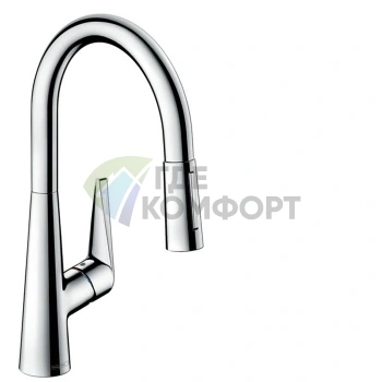 Смеситель для кухни Hansgrohe Talis M51 с вытяжным душем и поворотным изливом, хром (73851000) - фото 1