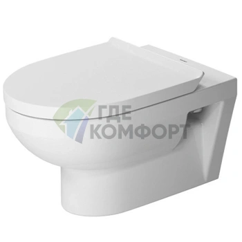 Подвесной унитаз Duravit DURASTYLE Basic Rimless с сиденьем с автоматическим закрыванием (256209+002079)) - фото 1