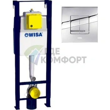 Система инсталляции Wisa XS WC Front Basic Cr с кнопкой XS Delos DF хром