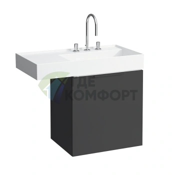 Тумба под раковину Laufen Kartell с выдвижным ящиком, глянцевый черный (4.0755.1.033.633.1) - фото 1
