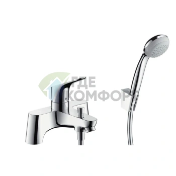 Смеситель Hansgrohe Focus для ванны с ручным душем Crometta 85 и держателем Porter S (31521000) - фото 1
