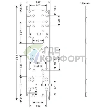 Установочный комплект AX ShowerCollection для скрытого монтажа подсветки и динамика (10973180) - фото 2