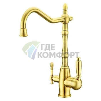 Смеситель Zorg ZR 312 для кухни с фильтром Clean Water, двухрежимный, цвет BR Light - фото 1