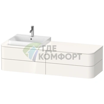 Подвесная тумба Duravit Happy D.2 Plus 408x1600x550 мм, 4 ящика, белый глянец (HP4963L2222) - фото 1