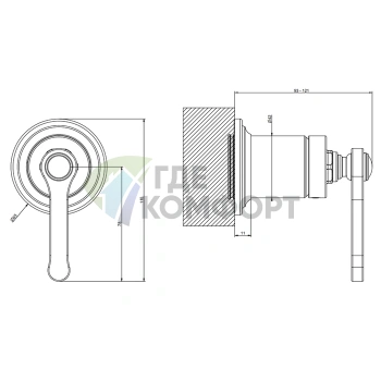Смеситель GESSI VENTI20: Однорычажный встраиваемый для раковины в цвете Brushed Nickel (65131#149) - фото 2
