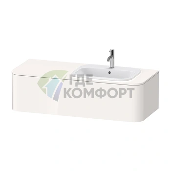 Подвесная тумба Duravit Happy D.2 Plus 130 см, белая глянцевая, с ящиком (HP4952R2222) - фото 1