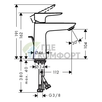 Смеситель для раковины Hansgrohe Talis E 110, шлифованная бронза (71710140) - фото 2