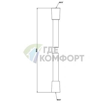 Шланг для ванны GESSI 316 Darkflex 150 см, коническое соединение 1/2, цвет Brushed Black Metal PVD (54137#707) - фото 2