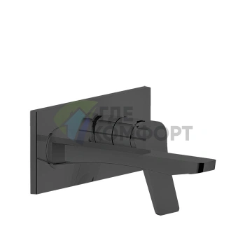 Встраиваемый смеситель GESSI Rilievo для раковины с изливом 215 мм, цвет Nero XL (59089#299) - фото 1