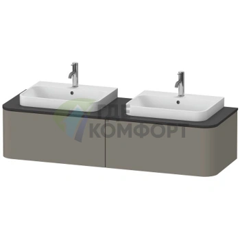 Подвесная тумба Duravit Happy D.2 Plus с 2 ящиками, цвет Stone Grey Satin Matt (HP4946B9292) - фото 1