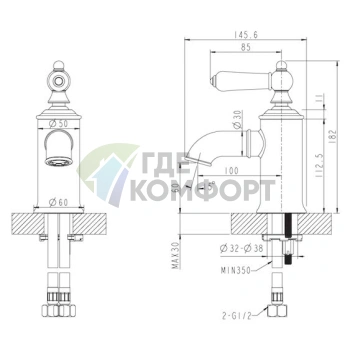Стильный смеситель Bravat Art F175109G для раковины - фото 2