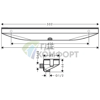 Держатель ручного душа HG FixFit с полкой 500х80 мм, хром (26843000) - фото 2